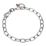 Load image into Gallery viewer, Zgarda Sprenger tip lant din inox, cu carabiniera tip carlig – ideala pentru caini in crestere