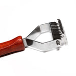 Load image into Gallery viewer, Perie pe 2 fețe – mâner din lemn cu dinți din oțel inoxidabil