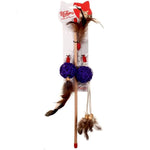 Load image into Gallery viewer, Jucărie pentru pisici – Natura Three Kind Of Natural Cat Toy Rod PTC-028 (40 cm)