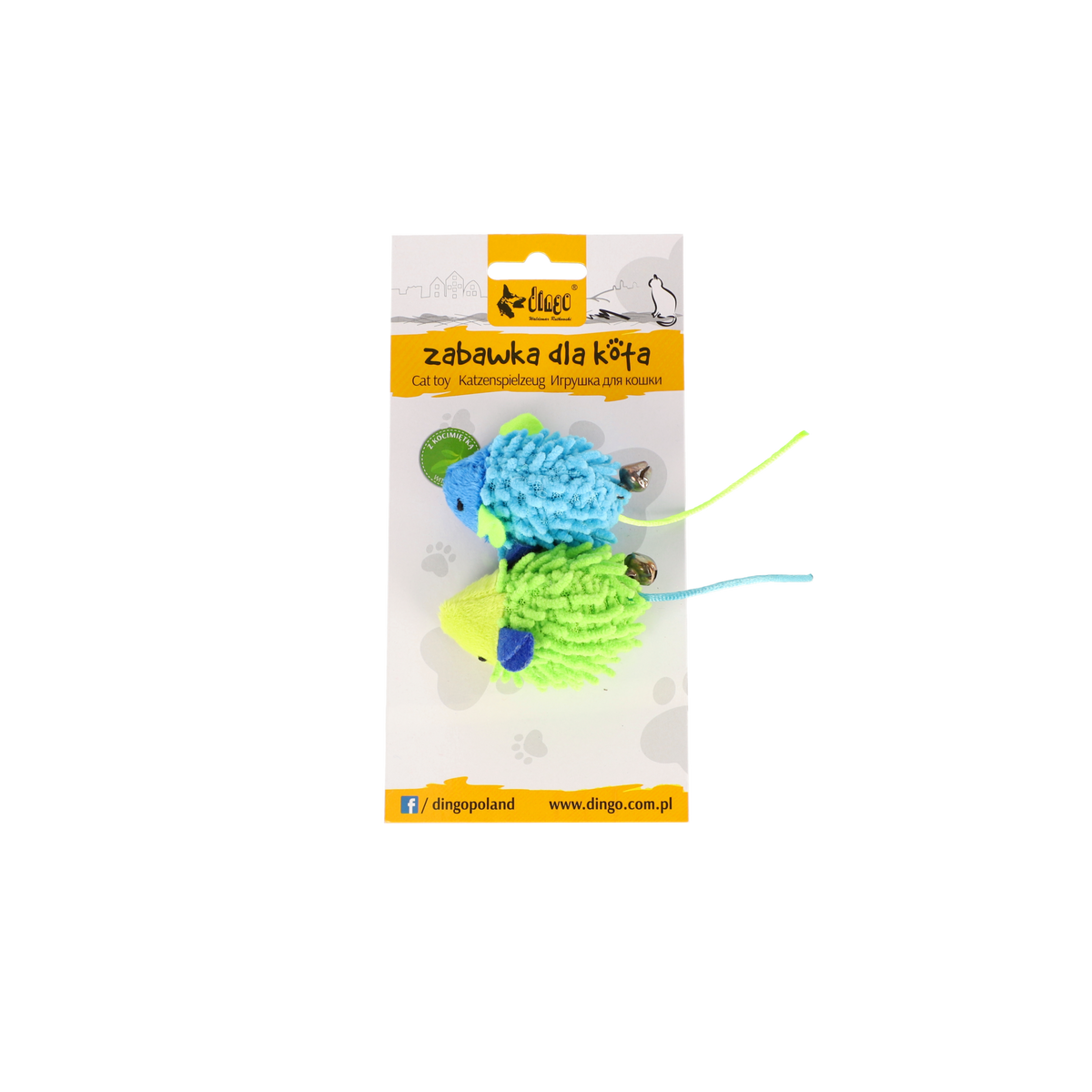 Jucărie pentru pisici șoricei mop 2 bucăți albastru + verde