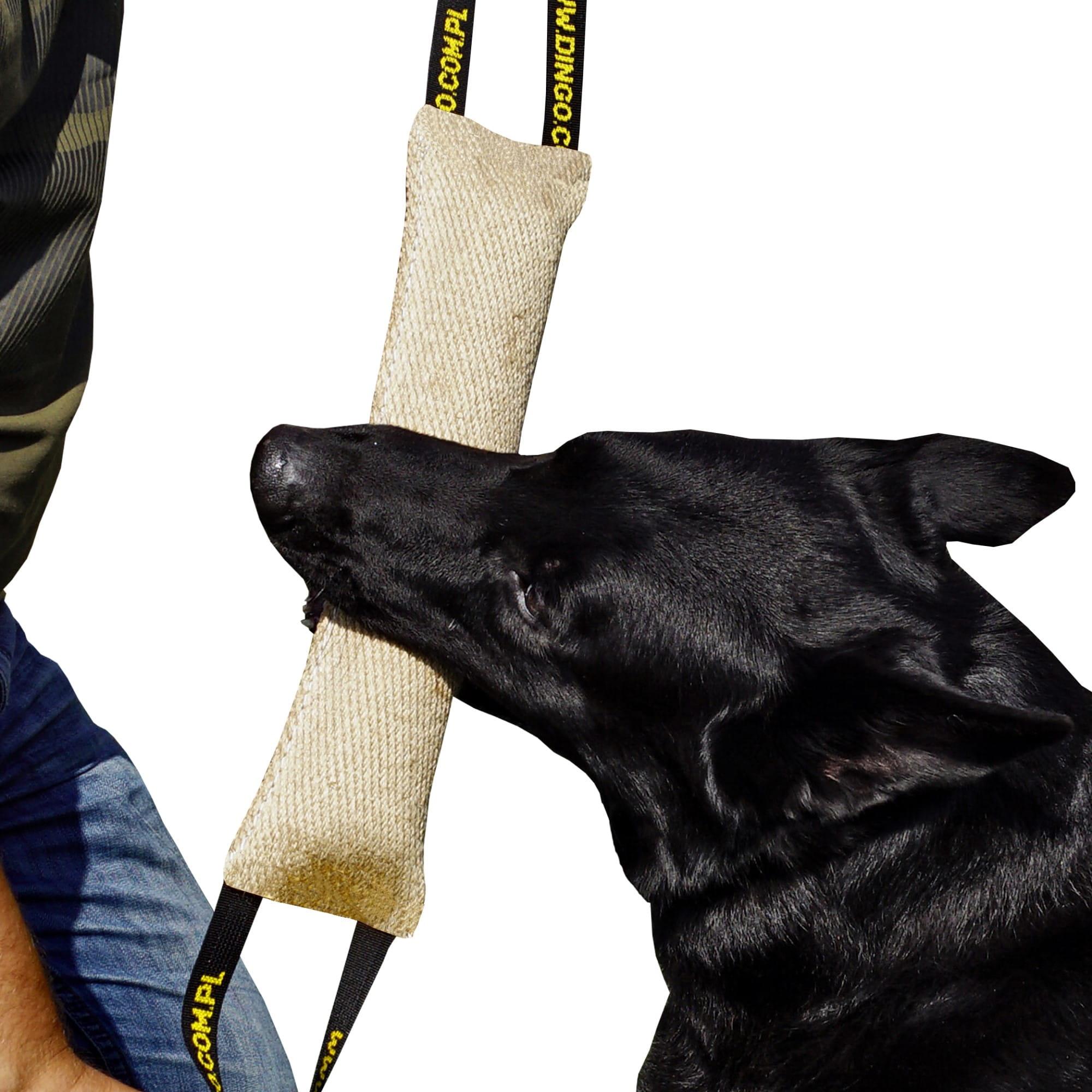 Jucărie de tras din iută cu două mânere cusute lateral mare