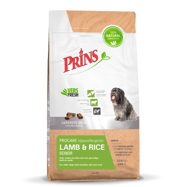 Prins ProCare Lamb & Rice Senior – Hrană pentru câini adulți bătrâni (senior), cu miel și orez-15 Kg