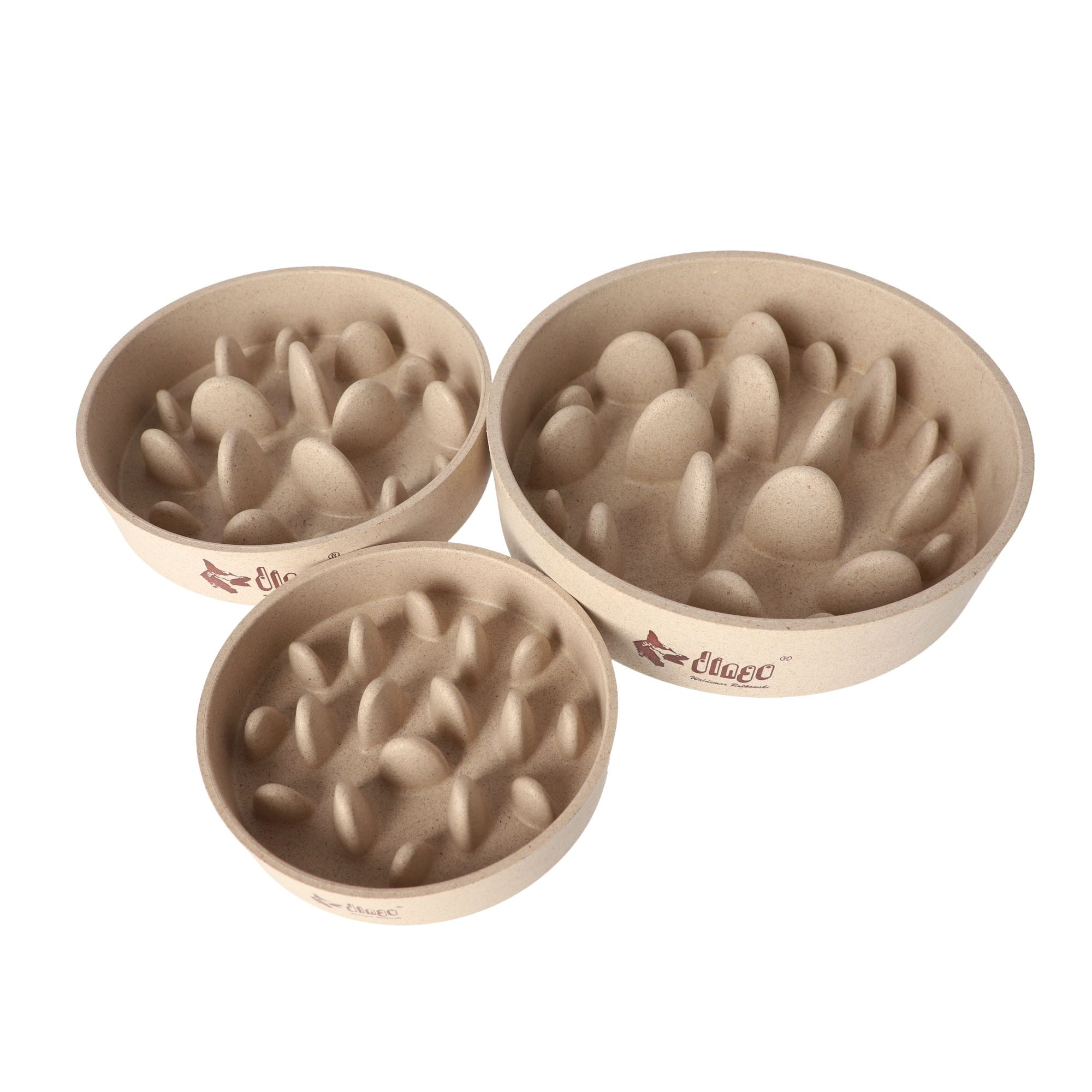 Bol anti-înghițire lentă din bambus pentru câini