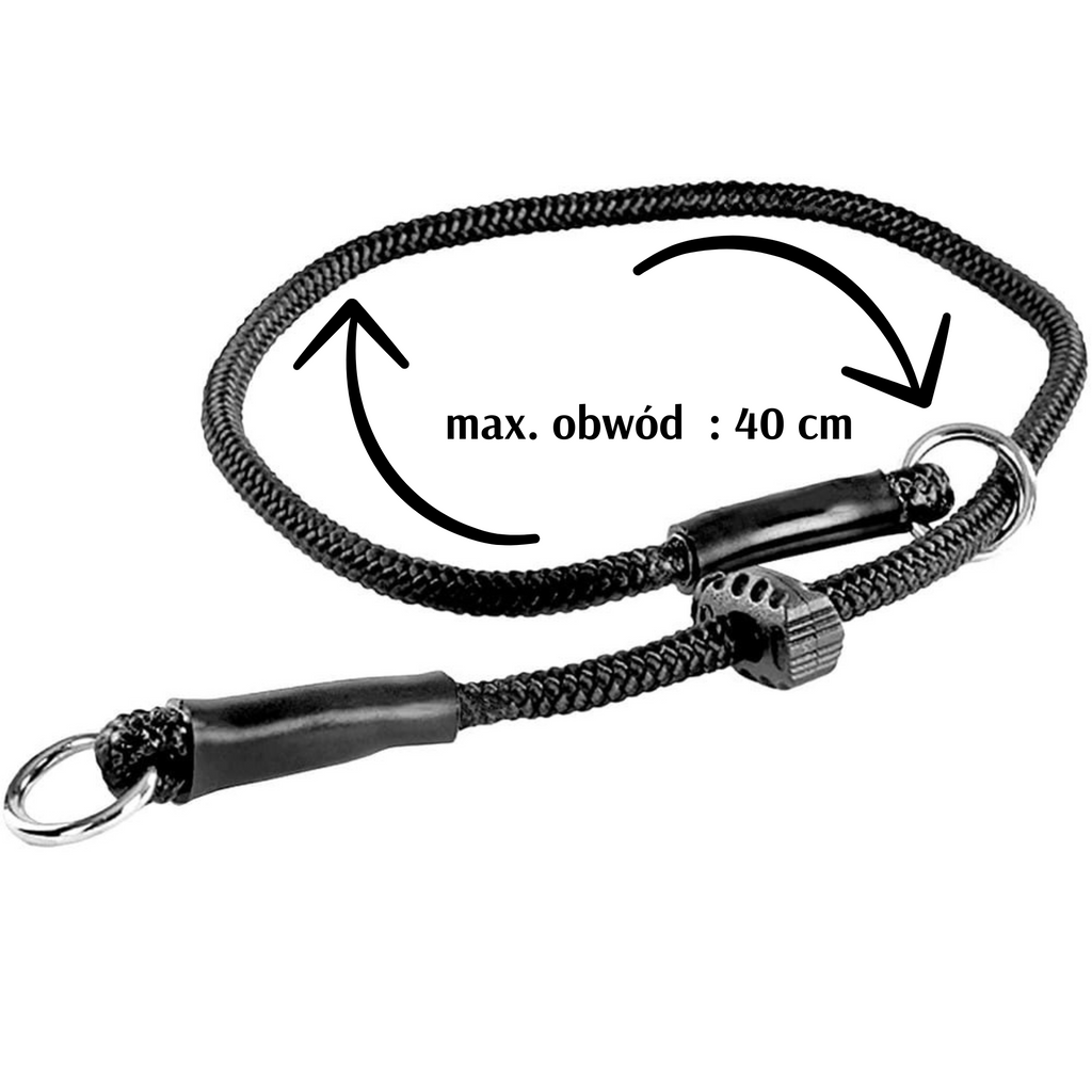 Dingo Gear – Zgardă de dresaj tip strangulare din frânghie 6 mm, culoare neagră