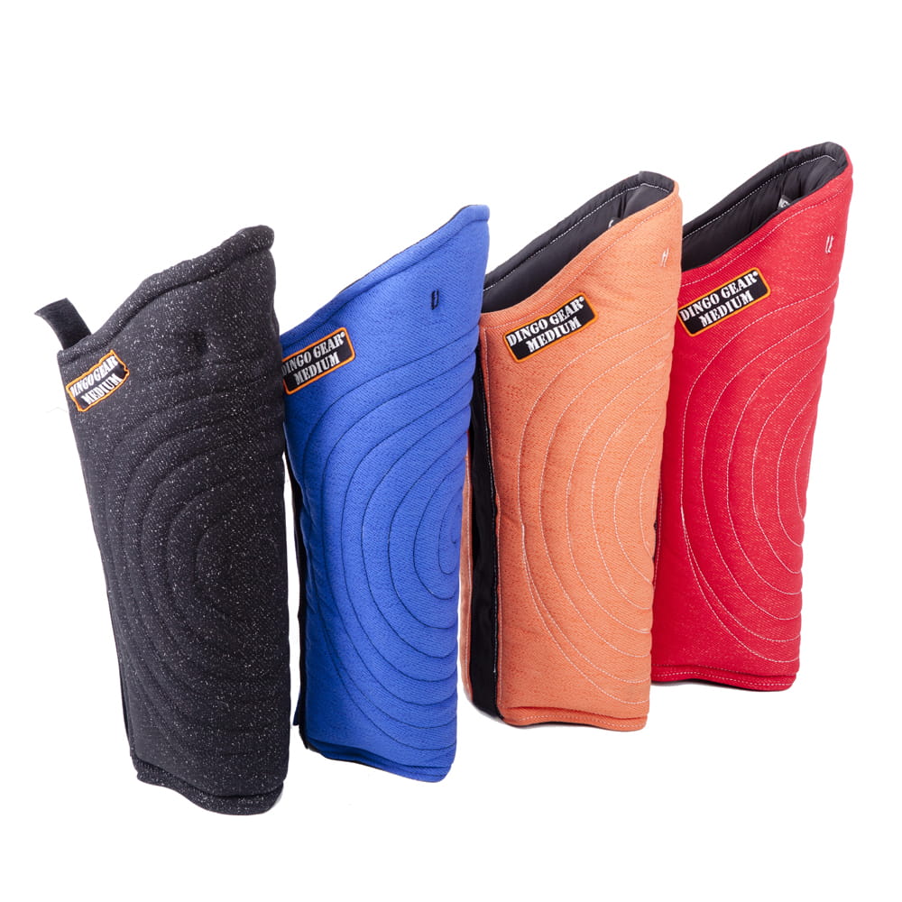 Dingo Gear – Manșon lung de picior pentru antrenament MEDIUM din nylcot | negru, roșu, albastru, portocaliu