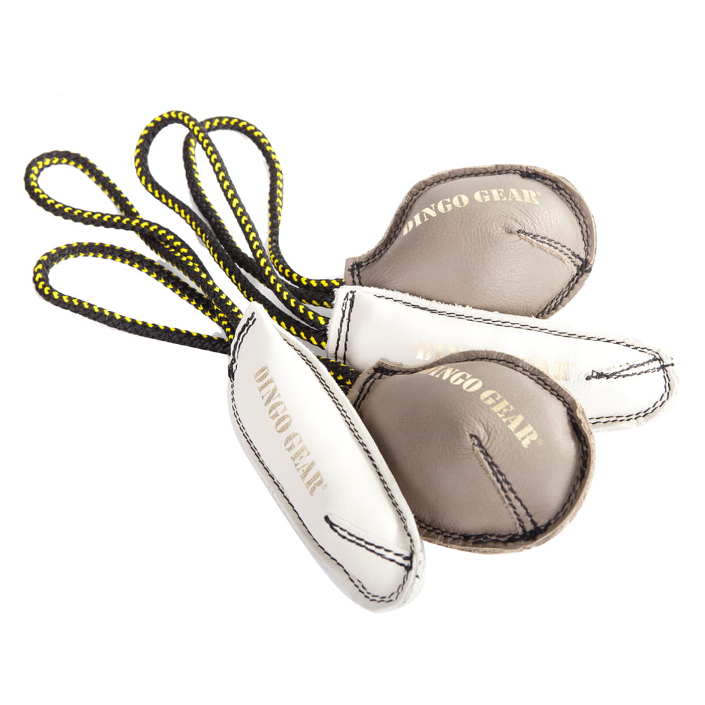 Dingo Gear – minge plată de antrenament din piele naturală 12 × 9 cm, culori mixte