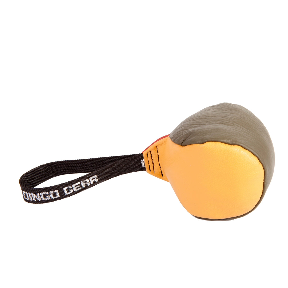 Dingo Gear – minge de jucărie din piele netedă cu mâner Ø 11 cm, culori mixte