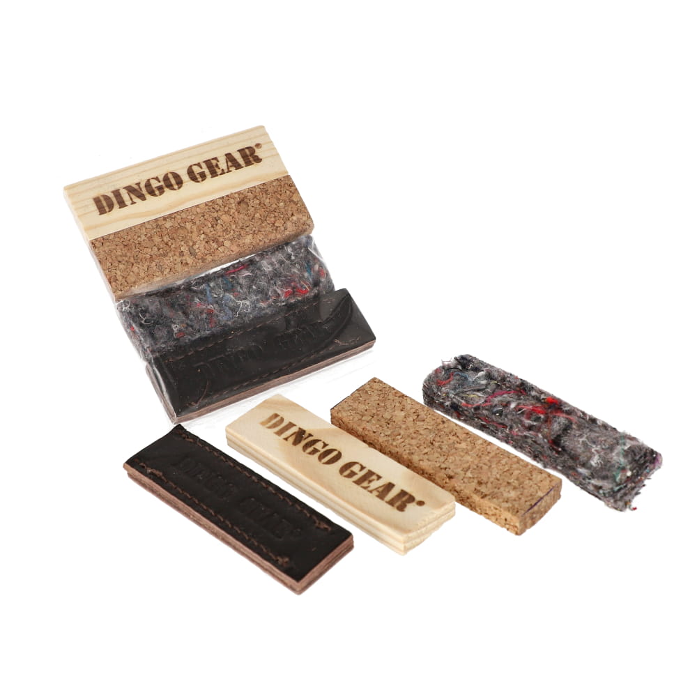 Dingo Gear – set de obiecte pentru urmă (scent articles): piele, material nețesut, lemn, plută