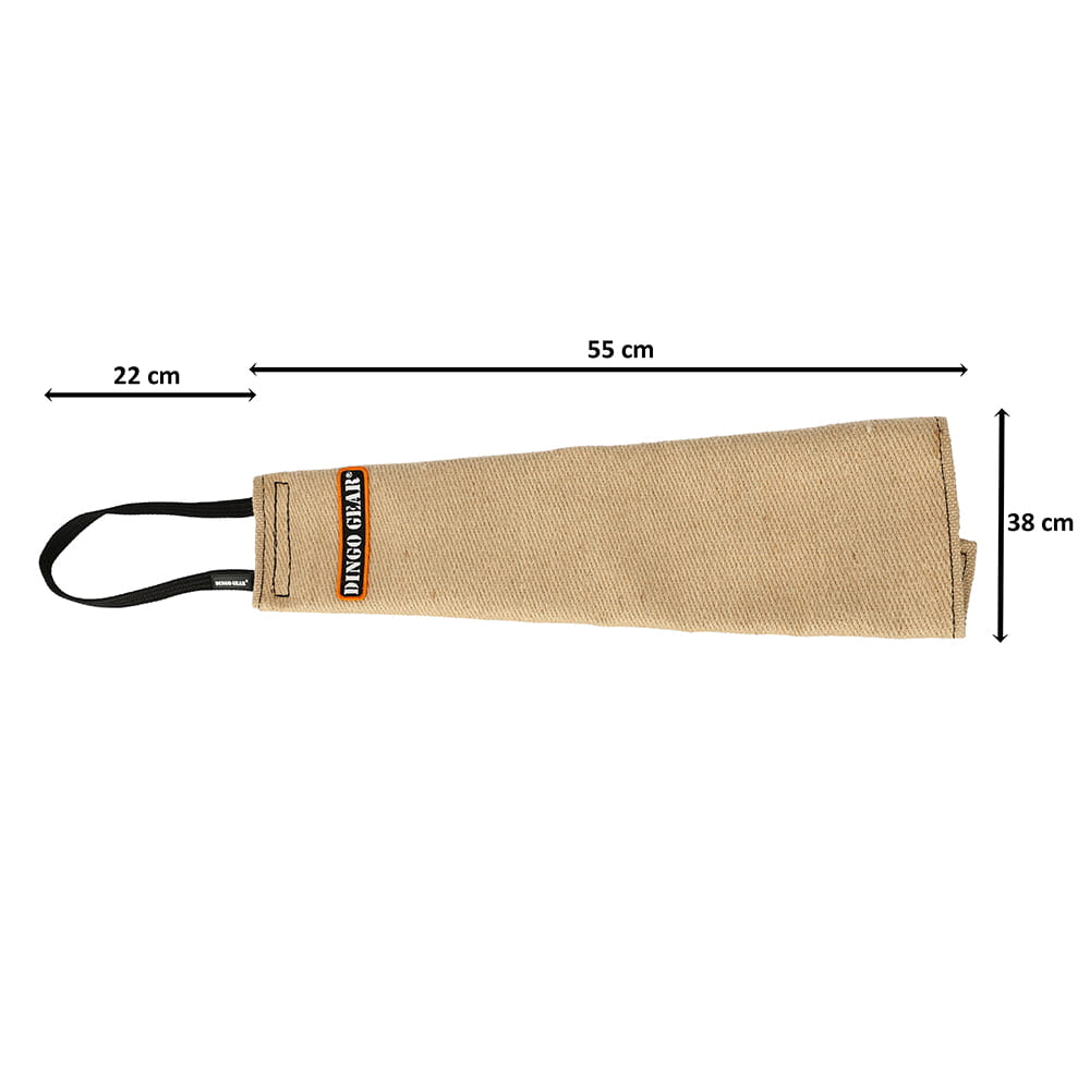 Dingo Gear – Jucărie tug tip „rag” din iută rezistentă cu mâner