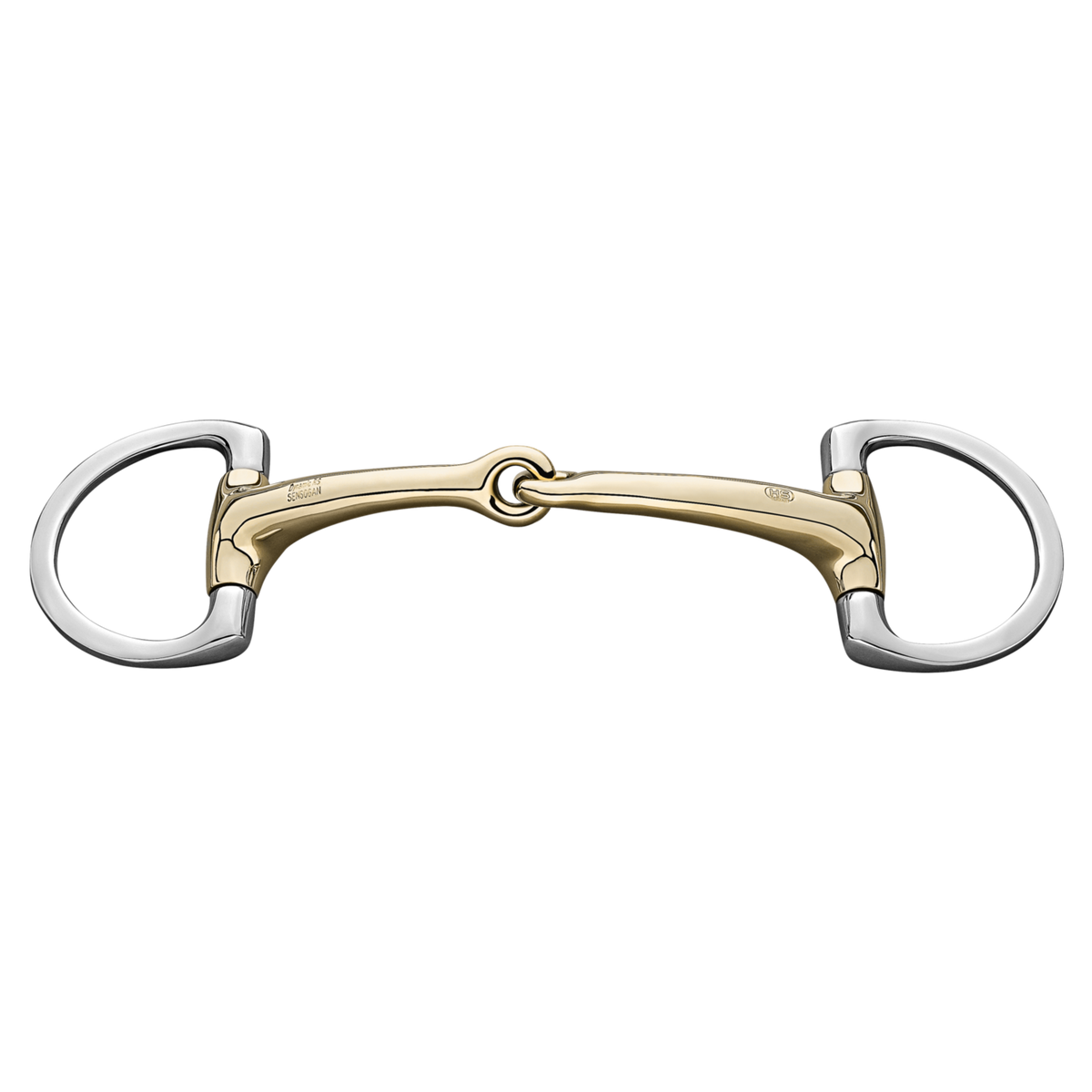 Bridon Dynamic RS eggbutt cu inele în formă de D, 14 mm, cu o articulație