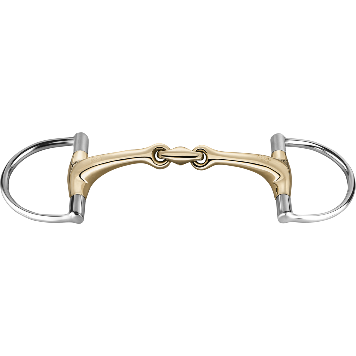 Zăbală Dynamic RS Hunter Jumper cu inele D, 14 mm, cu două articulații