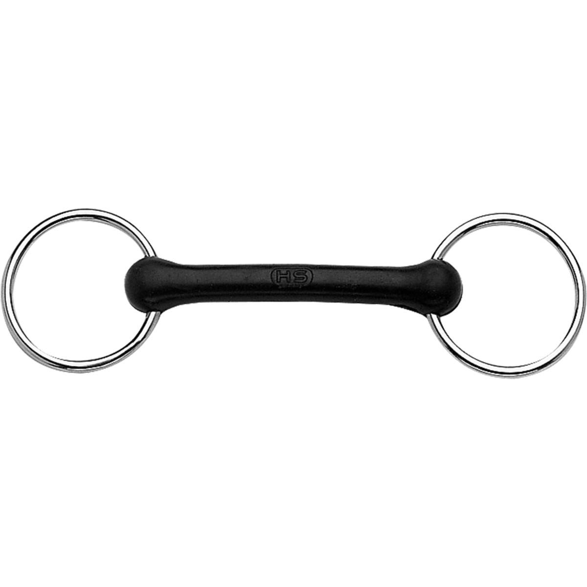 Zăbală cu muștiuc fix (Mullen) din cauciuc 20 mm, muștiuc drept și flexibil - oțel inoxidabil HS