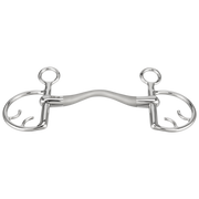 Zăbală SATINOX CM Kimblehook cu muștiuc fix (Mullen) 14 mm - oțel inoxidabil