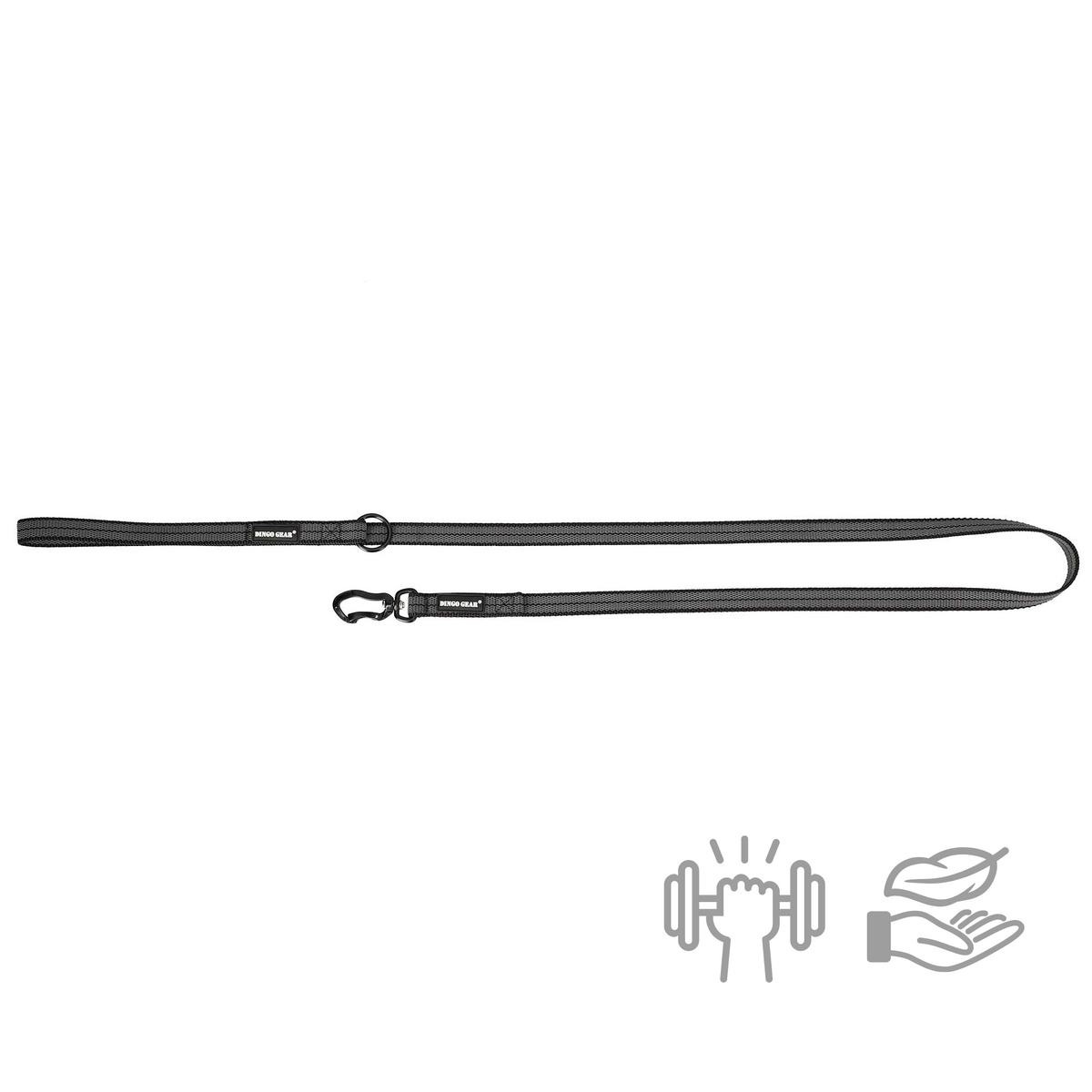 Dingo Gear – Lesă ultra-ușoară din chingă cauciucată cu carabină din aluminiu