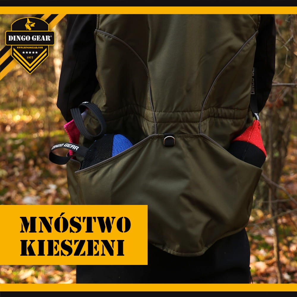 Dingo Gear – Vestă de antrenament canin pentru toate anotimpurile, cu glugă, culoare verde