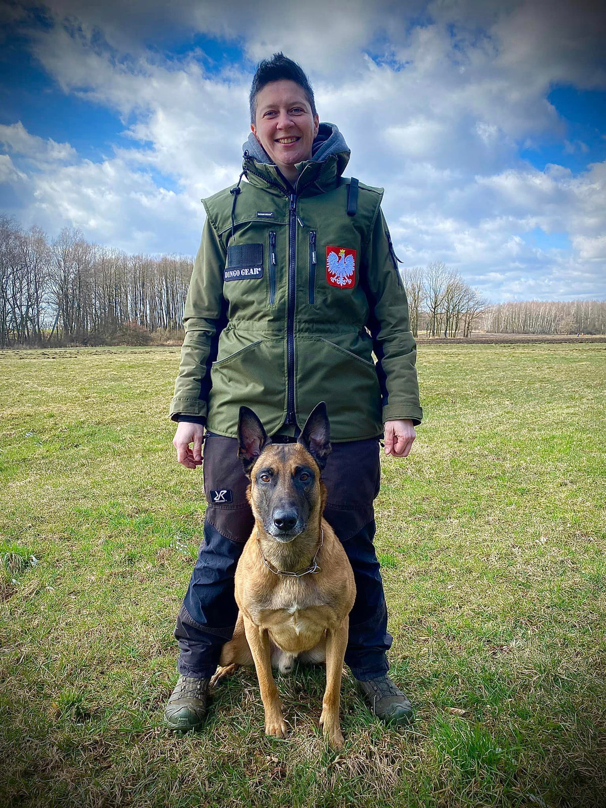 Dingo Gear – Vestă de antrenament canin pentru toate anotimpurile, cu glugă, culoare verde
