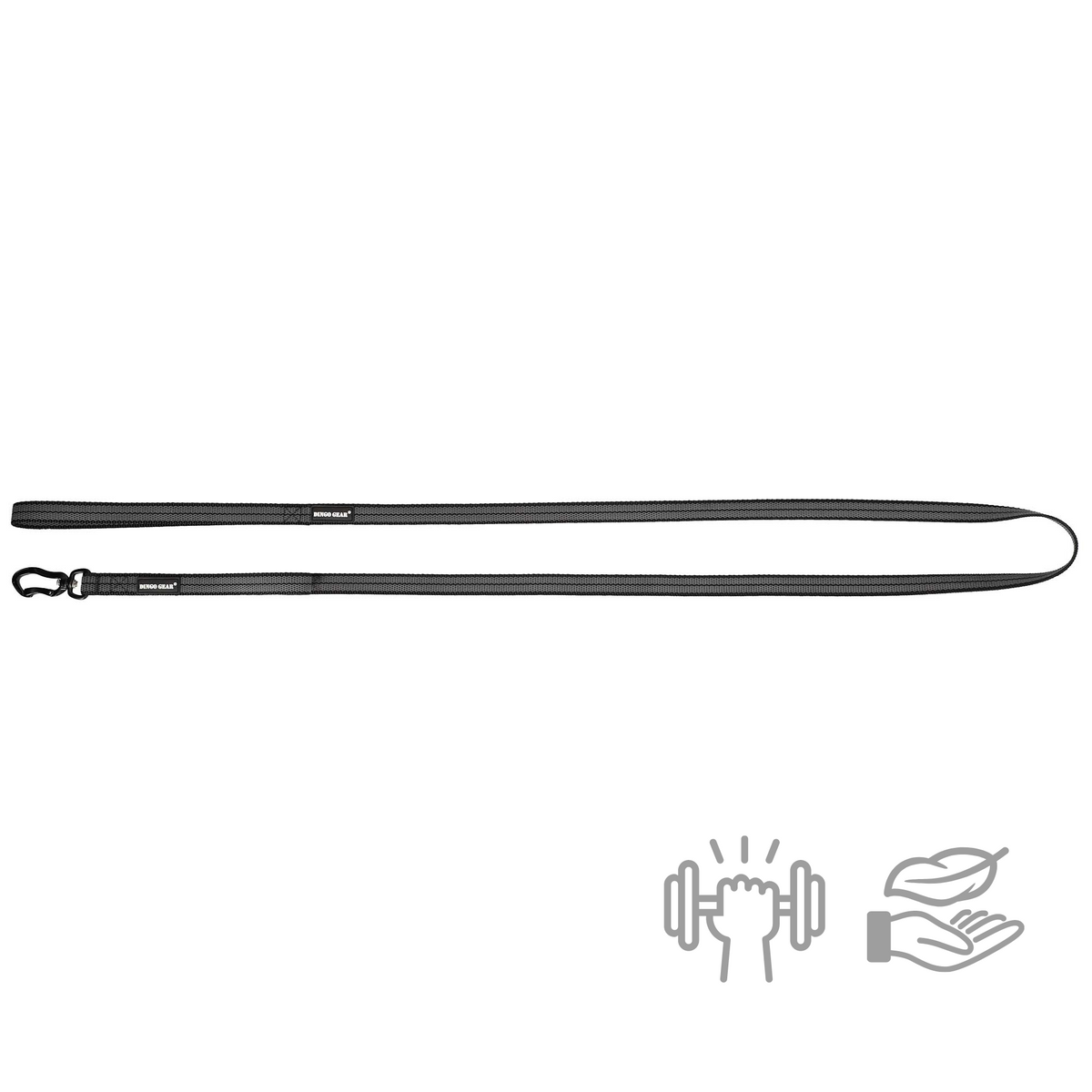 Dingo Gear – Lesă ultra-ușoară din chingă cauciucată cu carabină din aluminiu