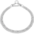 Zgardă Martingale cu dublu rând, verigi plate lustruite – oțel placat cu crom, 2,0 mm