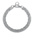 Zgardă Martingale cu trei rânduri, zale șlefuite plate – Oțel cromat, 2,0 mm