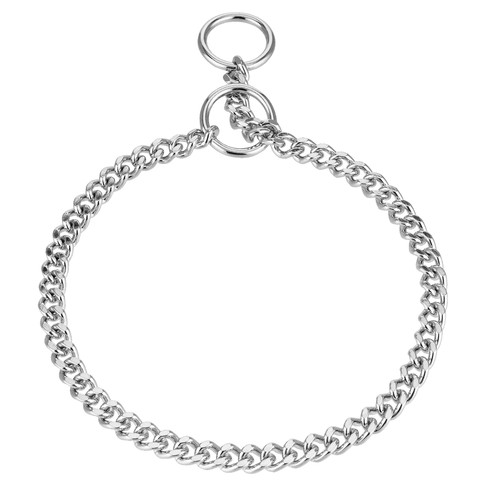 Zgardă de dresaj Sprenger cu zale plate lustruite înguste din oțel cromat pentru câini, 3,0 mm