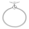 Zgardă cu închidere tip blocator, verigi rotunde – oțel placat cu crom, 2,0 mm