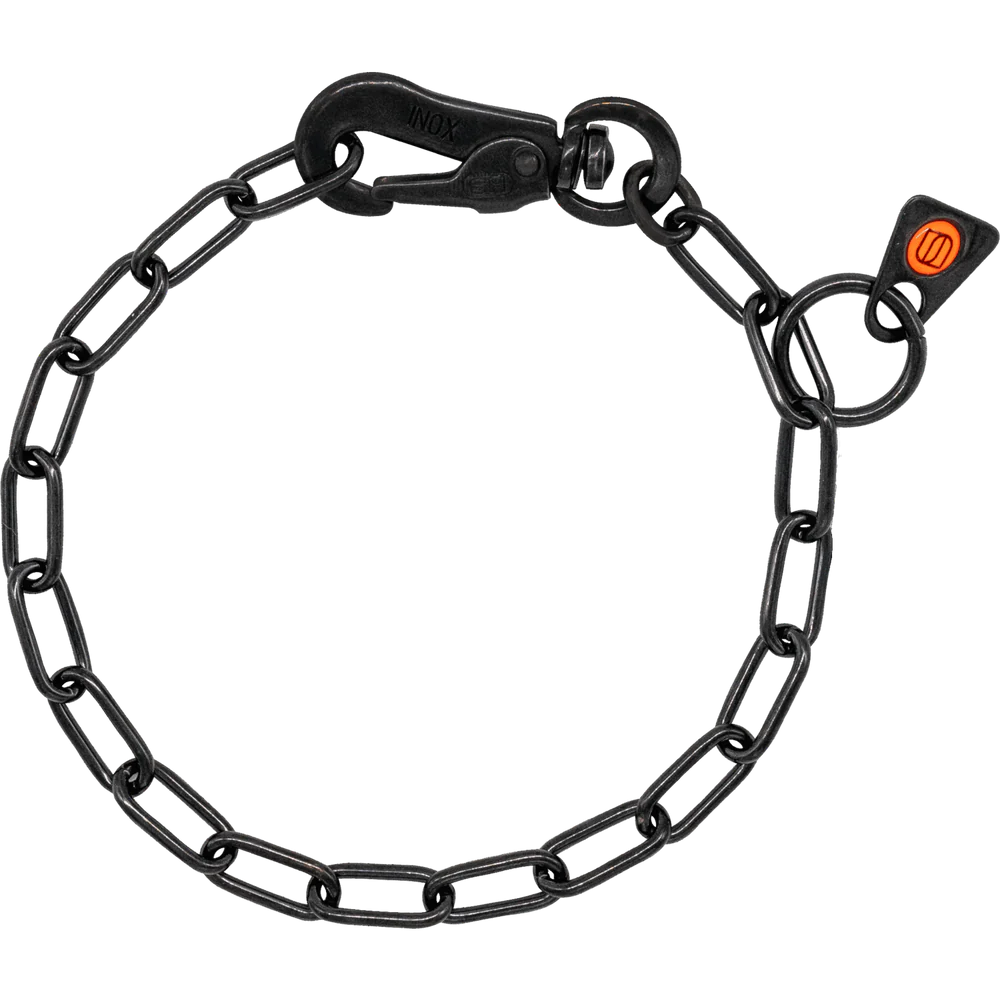 Zgardă de dresaj Sprenger reglabilă cu carabină Sprenger din oțel inoxidabil negru pentru câini, 2,0 mm