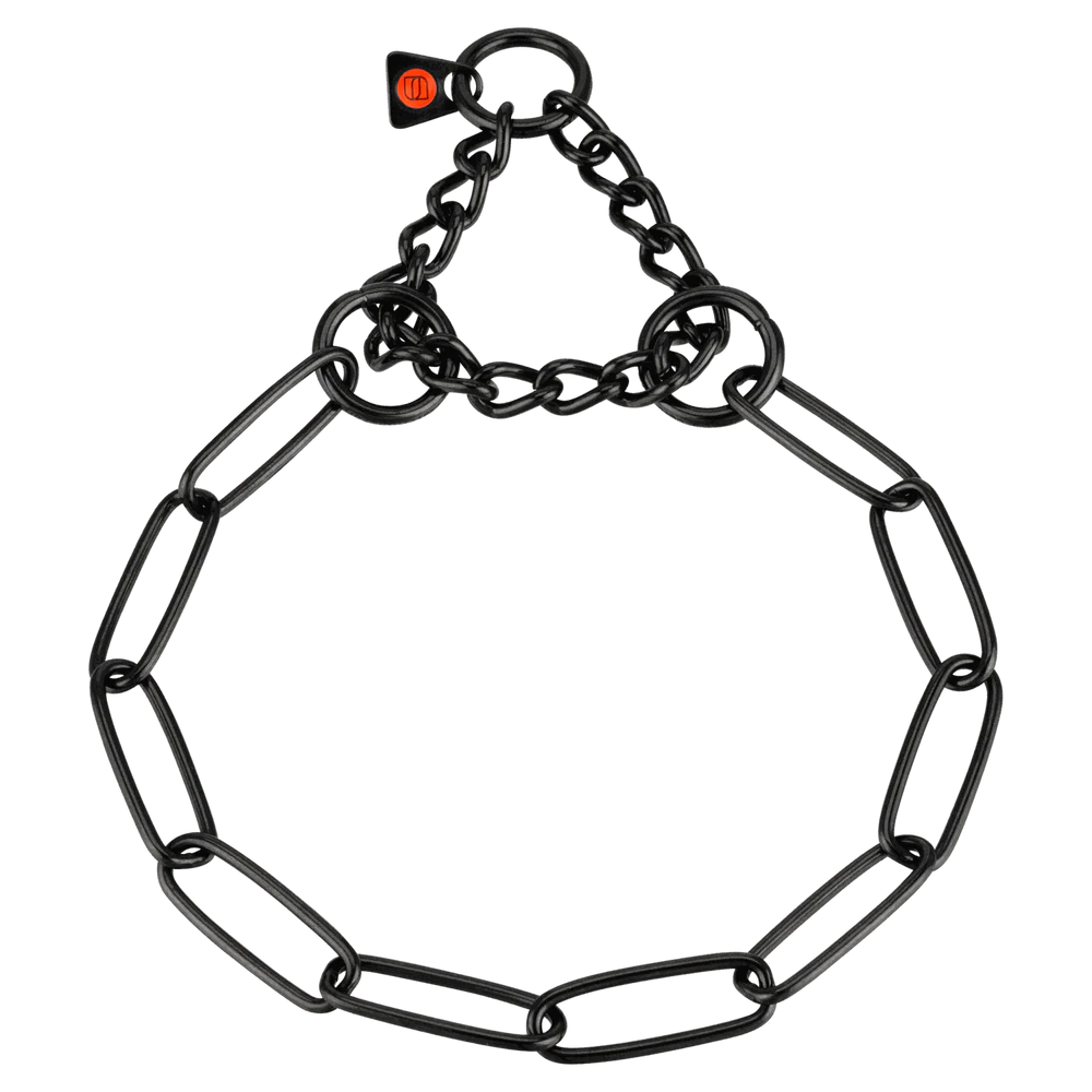 Zgardă de dresaj Sprenger cu tracțiune limitată din oțel inoxidabil negru pentru câini, 3,0 mm