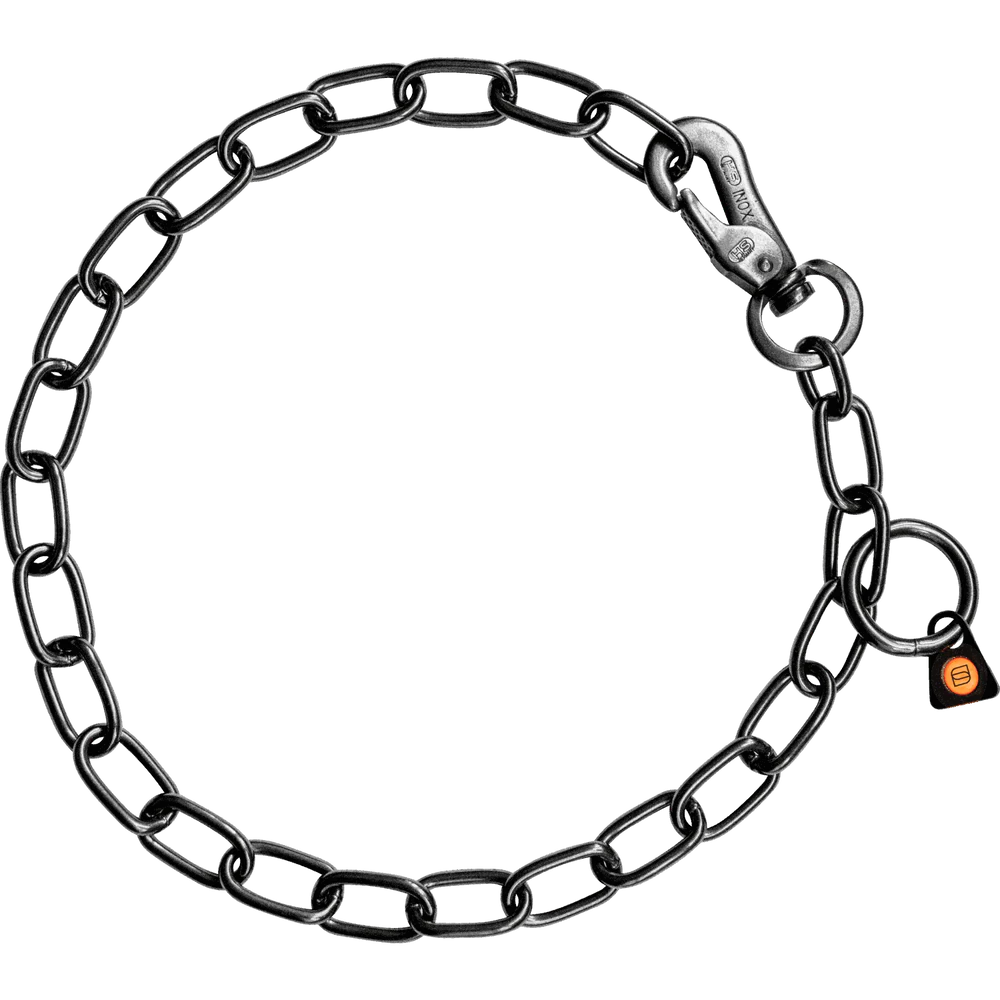 Zgardă de dresaj Sprenger reglabilă cu carabină Sprenger din oțel inoxidabil negru pentru câini, 3,0 mm