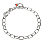 Zgarda Sprenger tip lant din inox, cu carabiniera tip carlig – ideala pentru caini in crestere