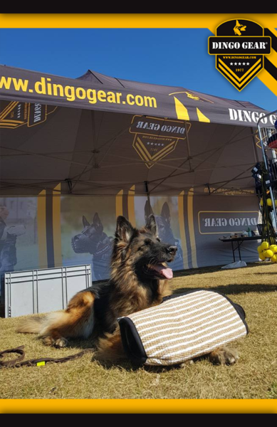 Dingo Gear - Manșon de dresaj VICTOR pentru figuranți, cu husă din iută înlocuibilă și duritate reglabilă a mușcăturii