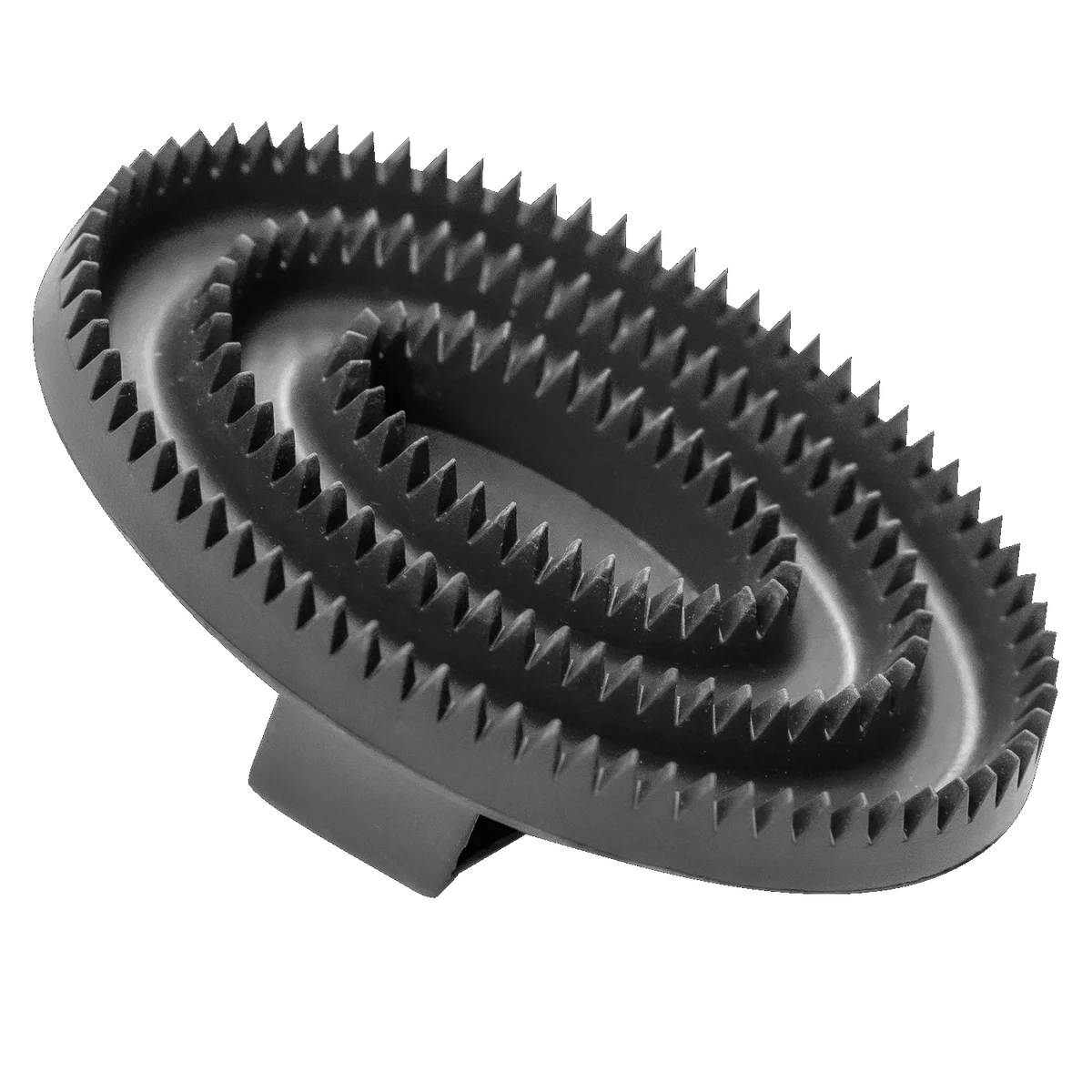 Pieptene curry, oval – cauciuc, negru, 125 x 80 mm