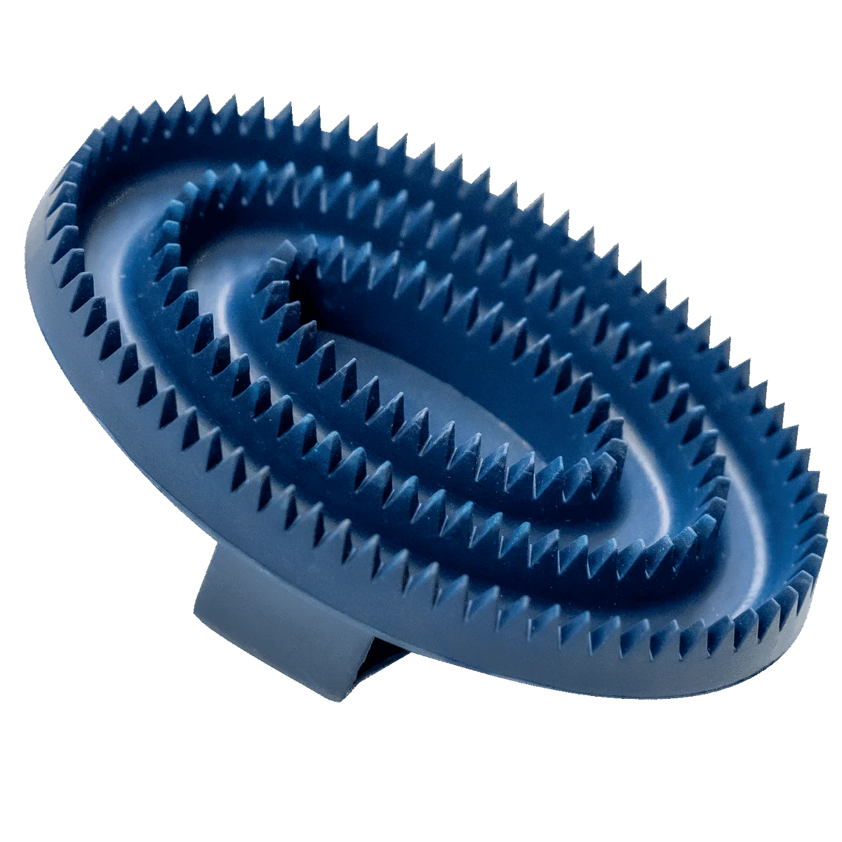 Pieptene curry, oval – cauciuc, albastru, 125 x 80 mm