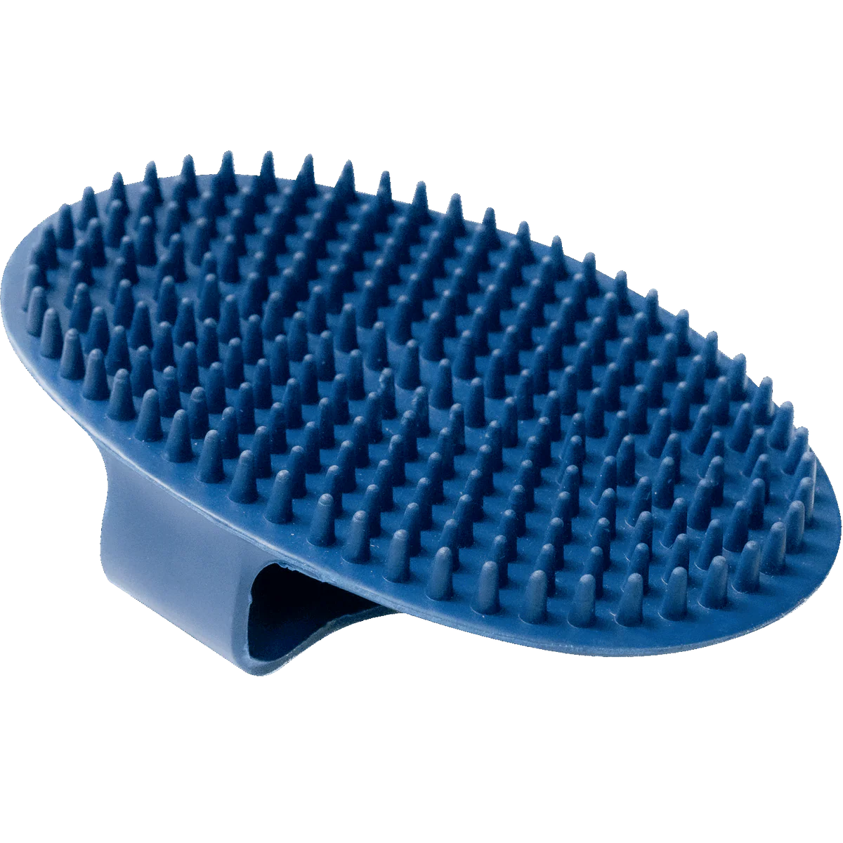 Pieptene curry, oval – cauciuc, albastru, 150 x 100 mm