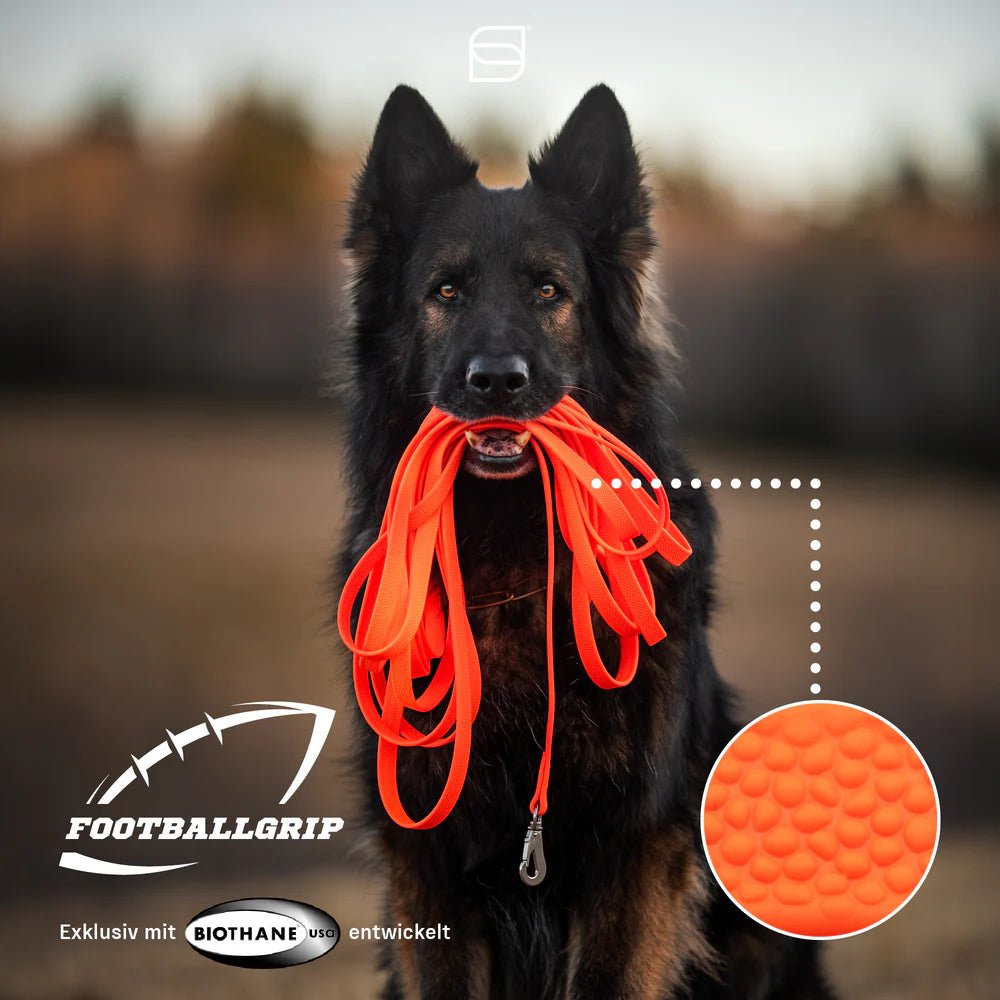 Lesă BioThane® Drag Lead cu mânere tip „Footballgrip” Sprenger
