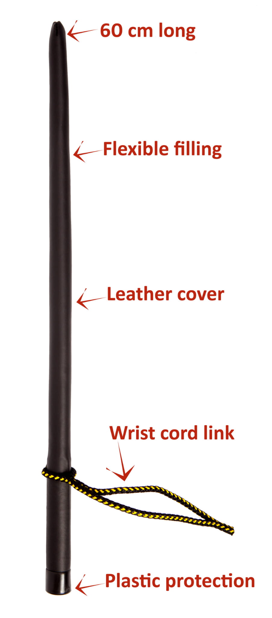 Dingo Gear – Baston standard din piele pentru figuranți – 60 cm de precizie flexibilă