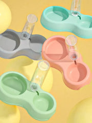 Bol Dublu De Culoare Aleatorie Cu Sticla De Băut Pentru Câine Și Pisică Pentru Mâncare