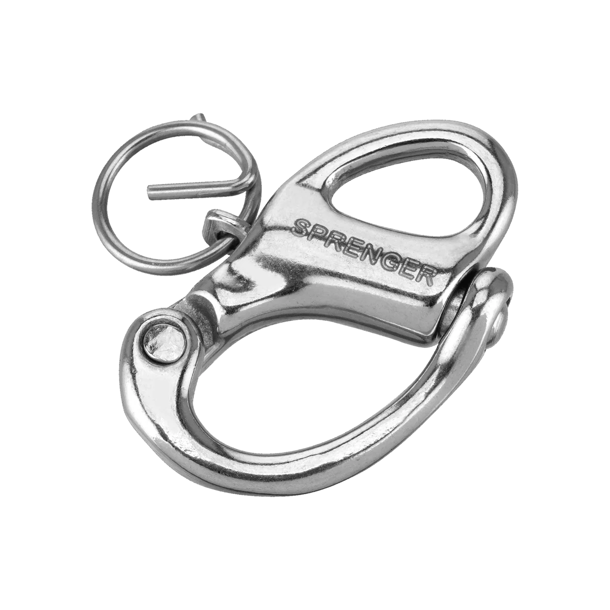 Cârlig rapid (snap shackle) cu pivou Sprenger din oțel inoxidabil 35mm