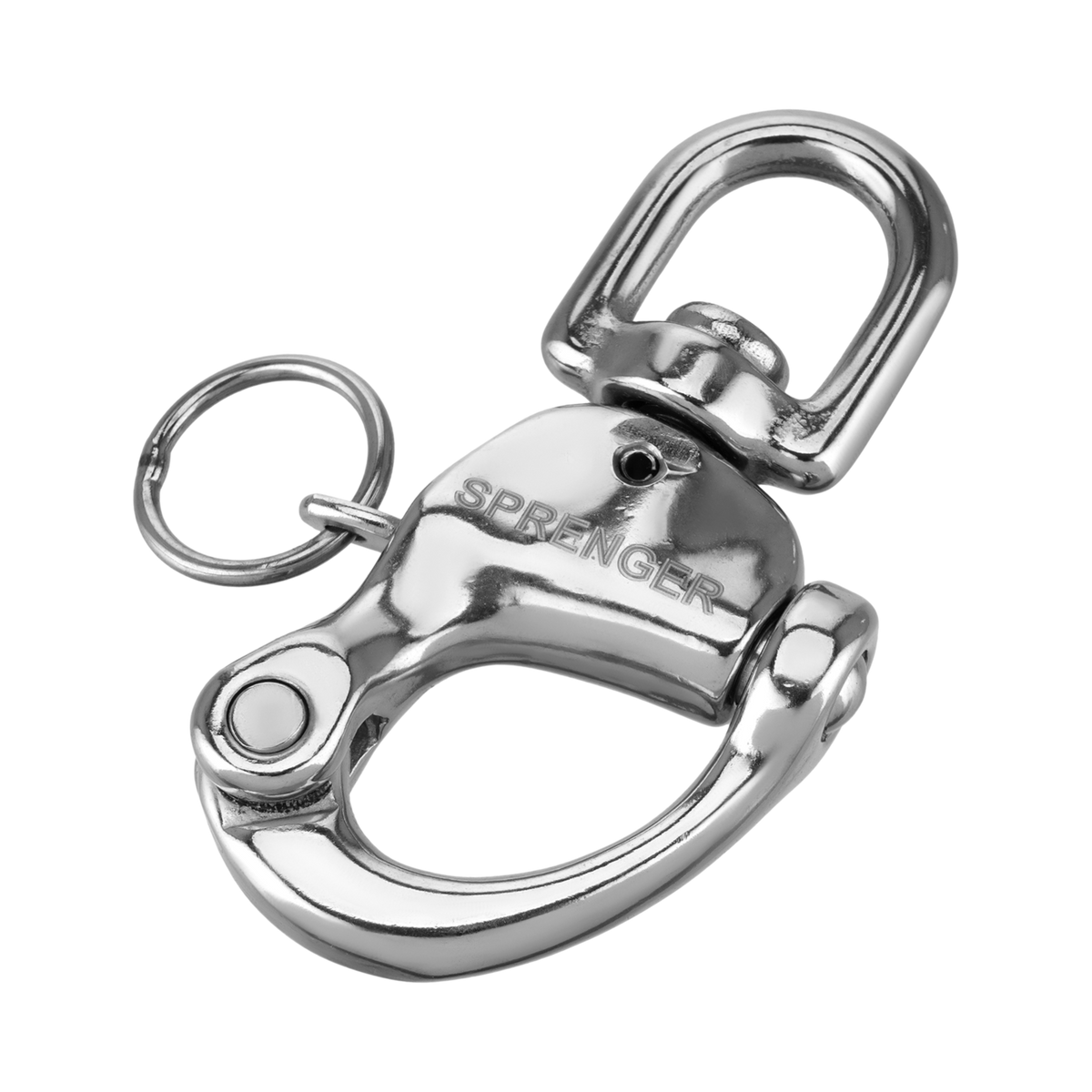 Cârlig rapid (snap shackle) cu pivot Sprenger din oțel inoxidabil, 70 mm