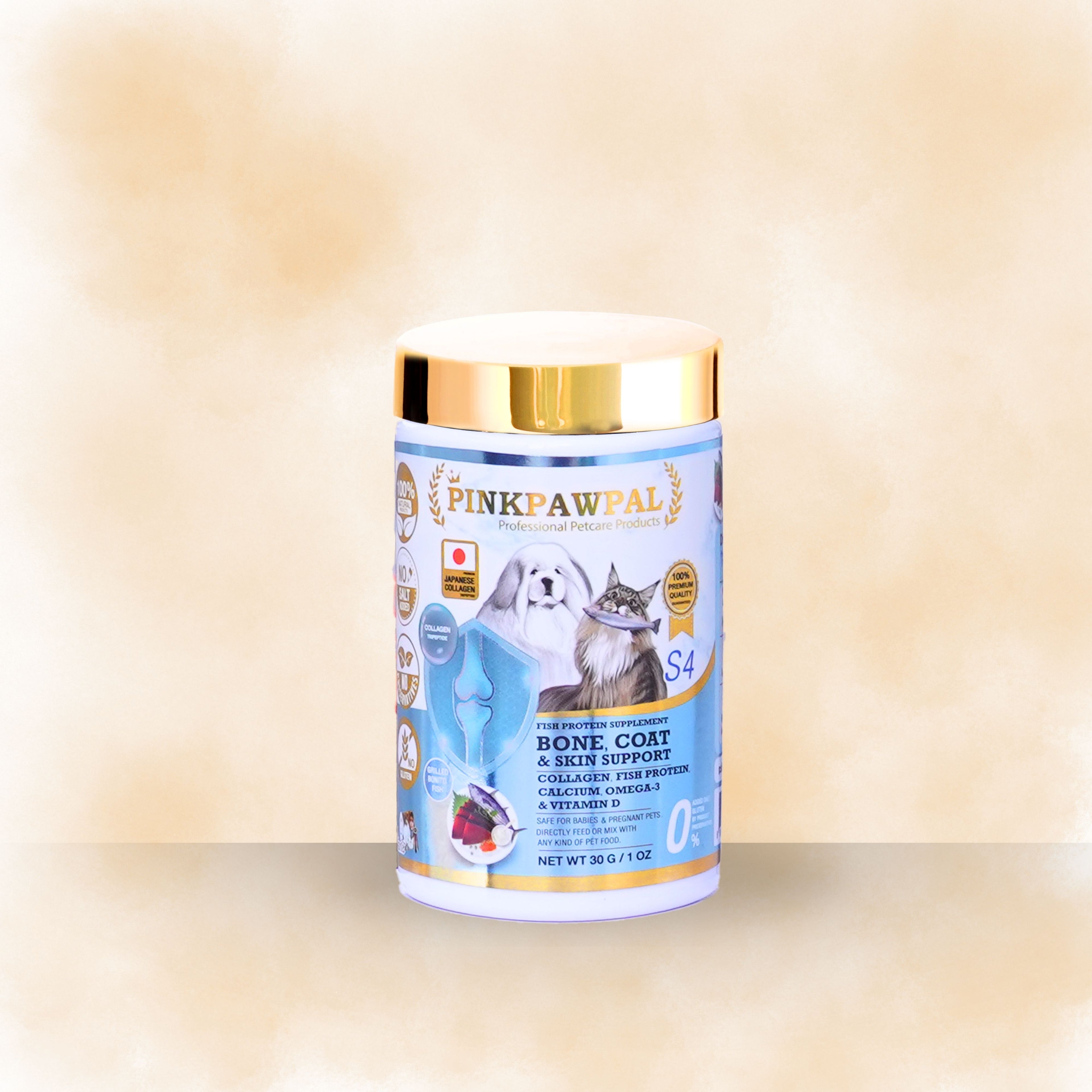 Bone Coat & Skin Support - Supliment pentru oase, blană și piele pentru pisici și căței de talie mică