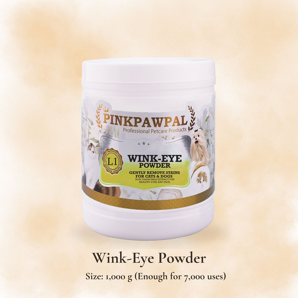 Wink-Eye Powder - Pudră pentru pete lacrimale și îngrijirea zonei ochilor pentru pisici și câini