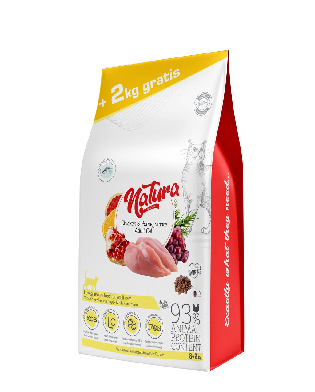 Mostra Hrana Uscata Pisica Natura Low Grain Adult cu Pui și Rodie 200g