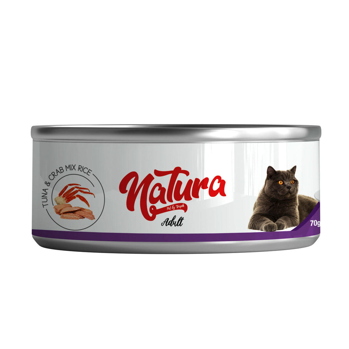 Conservă pentru pisici Natura amestec de Ton și Crab, în sos 70 gr