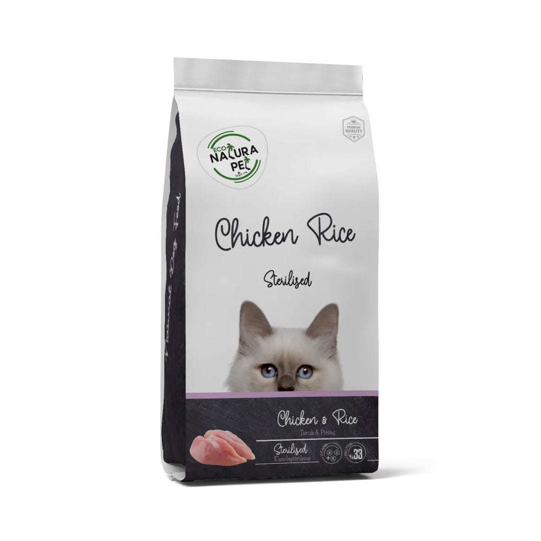 Eco Natura Pet hrană pentru pisici sterilizate cu pui și orez