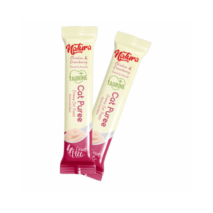 Natura Cat Piure cu pui și merișor 5 × 12 g