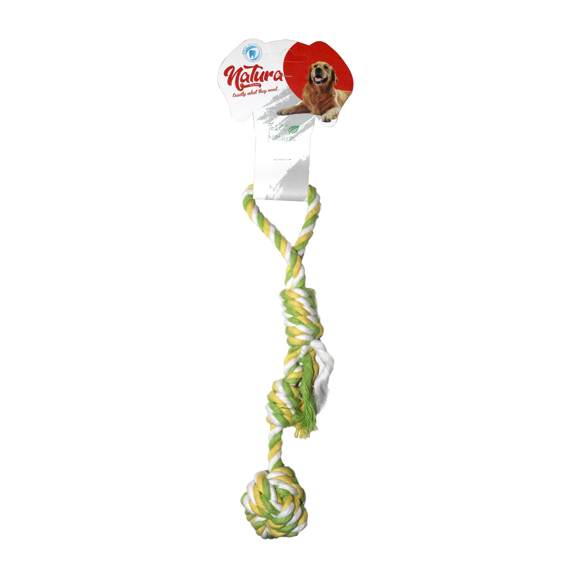 Jucărie pentru câini – Natura Handle Knot Ball Dog Rope Toy XS PTH-075 (28 cm)