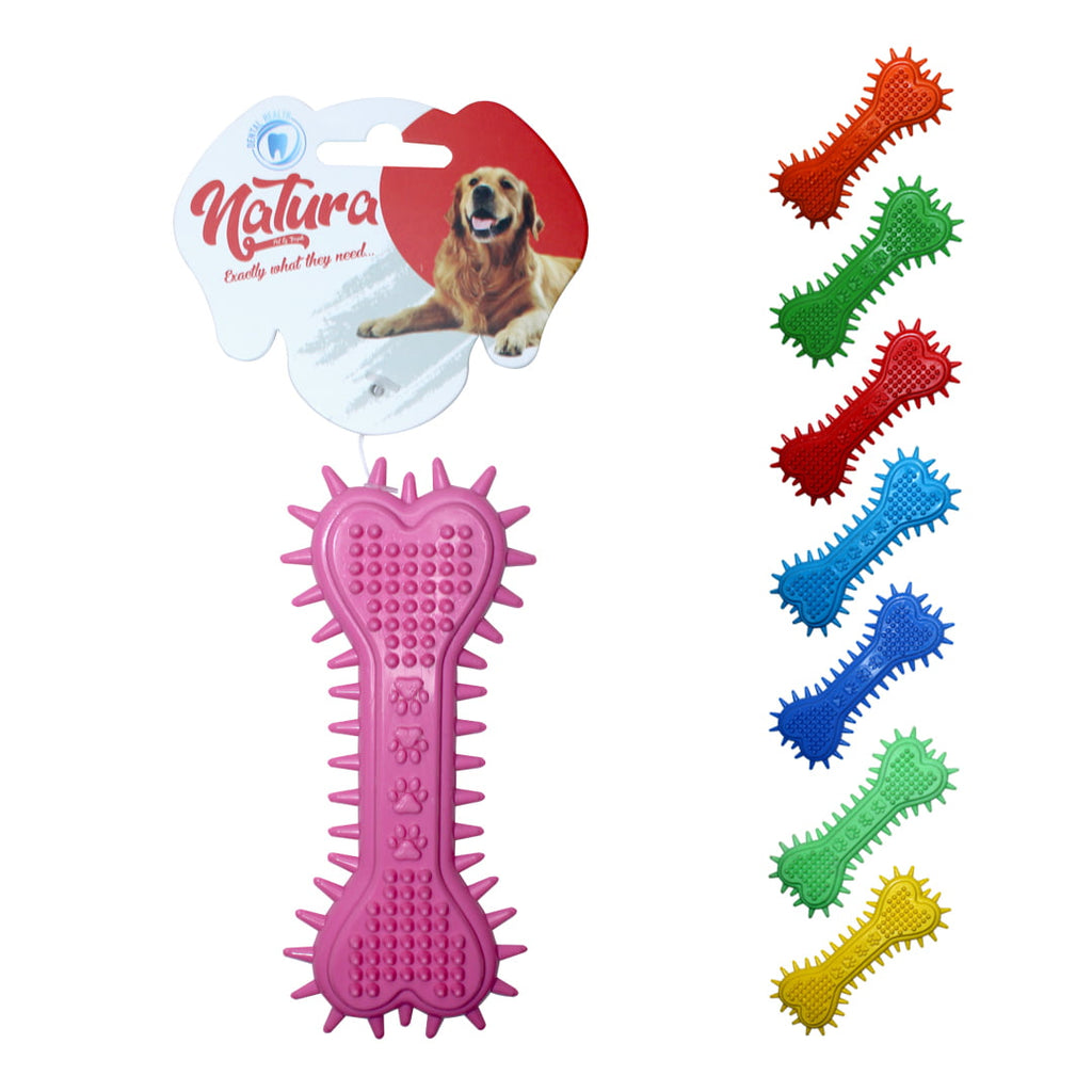 Jucărie pentru câini – Natura Plastic Heart & Paw Patern Bone Dog Toy (15 Cm)