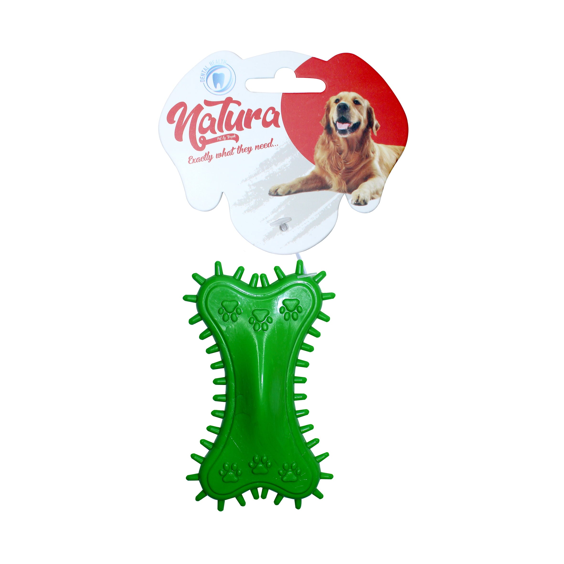 Jucărie pentru câini – Natura Plastic Barbed Paw Patern Bone Dog Toy (11 Cm)