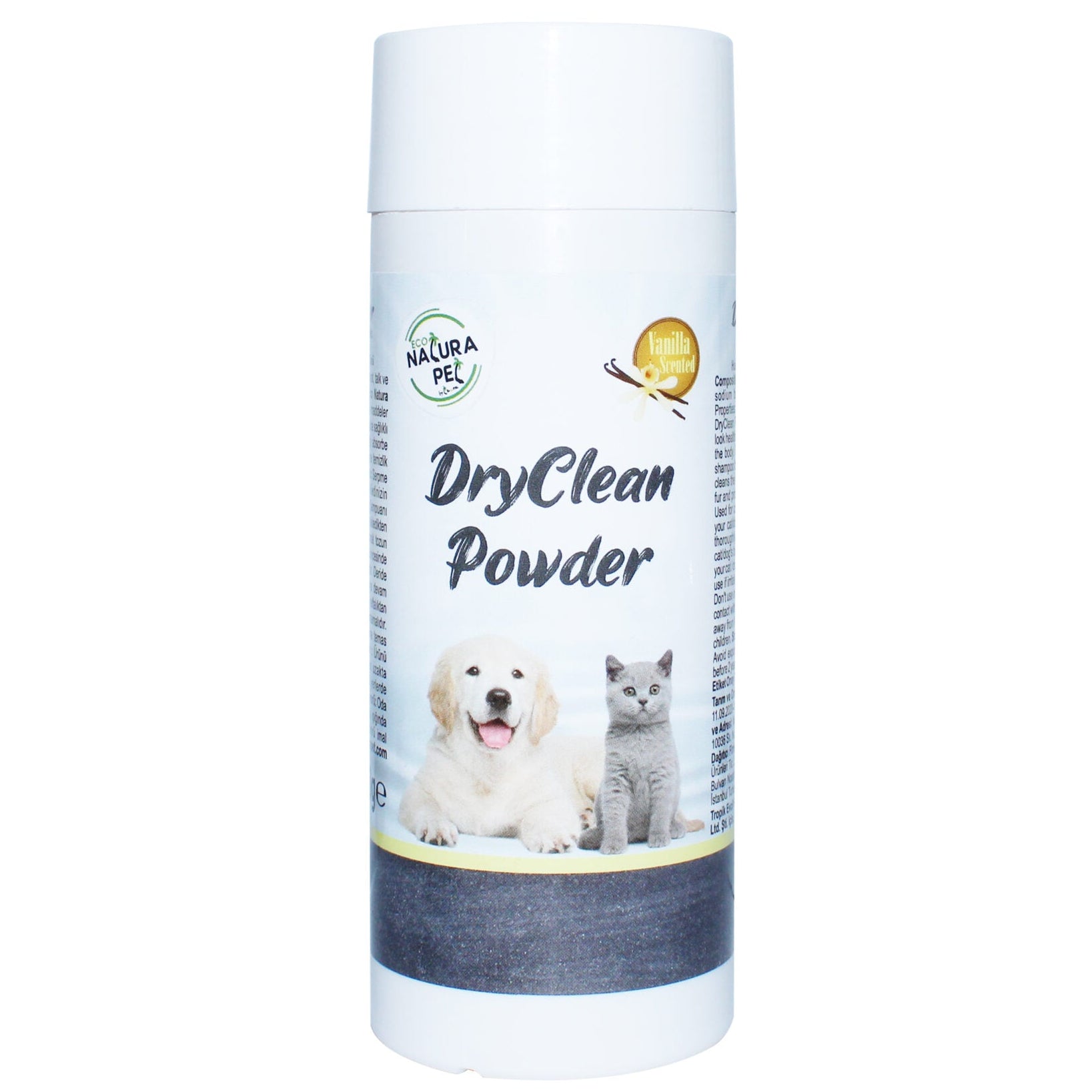 Eco Natura Pet Pudră Uscată pentru Curățarea Blănii cu Miros de Vanilie, 150 g