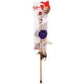 Jucărie pentru pisici – Natura Feathered Bamboo Ball Cat Toy Rod PTC-020 (40 cm)