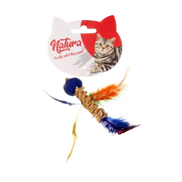 Jucărie pentru pisici – Natura Dental Feathered Bird Cat Toy PTC-047 (15 cm)